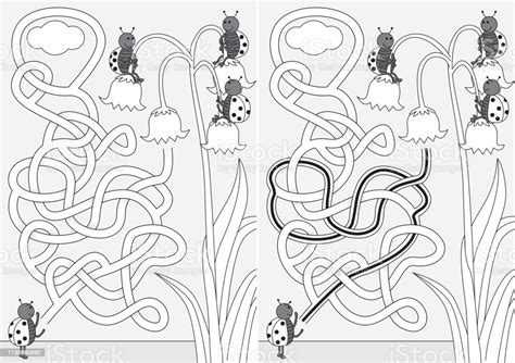 Ladybug Maze Stock Illustration Download Image Now Black Color