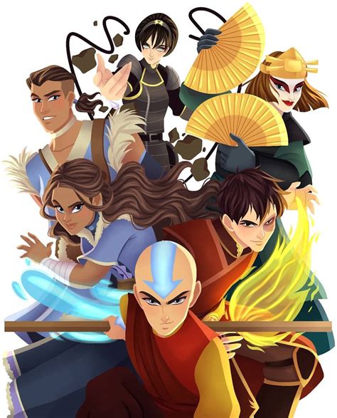 team avatar my rendition of the avatar the last airbender protagonist a bit aged up and