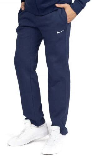 Nike Club Fleece Sportswear Sweatpants Joggers Navy Blue White 826424