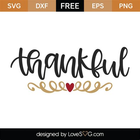 Free Thankful SVG Cut File - Lovesvg.com