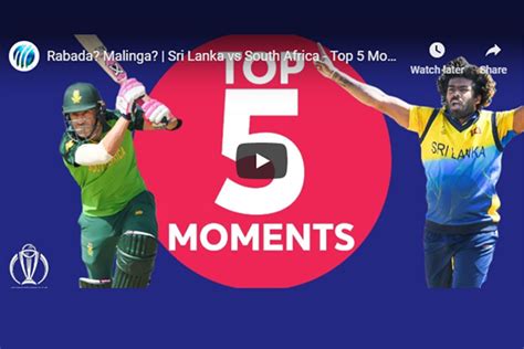 Here you will find mutiple links to access the south africa match live at different qualities. ICC Cricket World Cup 2019 Sri Lanka vs South Africa - Top 5 MomentsInsideSport | InsideSport