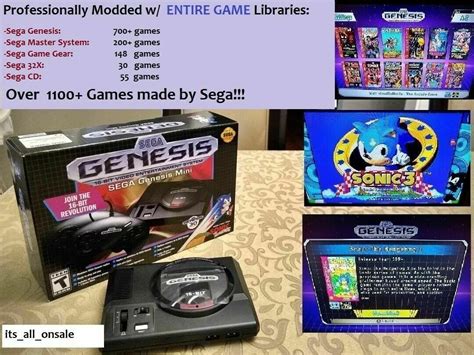 Sega Genesis Mini Modded W 1100 Games Sega Cd 32x Brand New