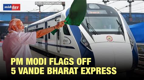 mp pm modi flags off 5 vande bharat express trains in bhopal youtube