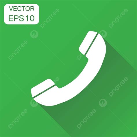 Icono De Teléfono Para Contacto Comercial Con Fondo Verde Vector Png