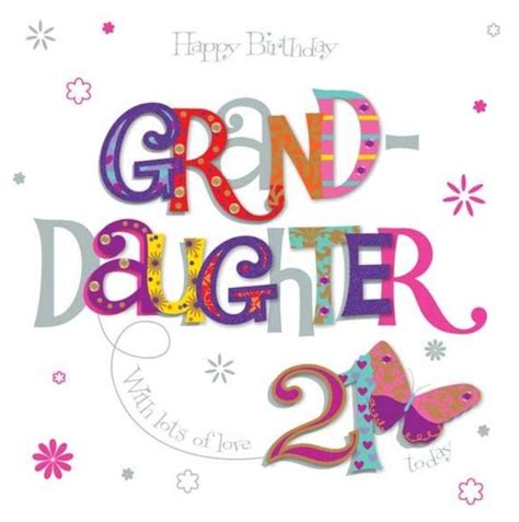 8x8 Large Granddaughter 21st Birthday Card Pink Luxury Handmade Card