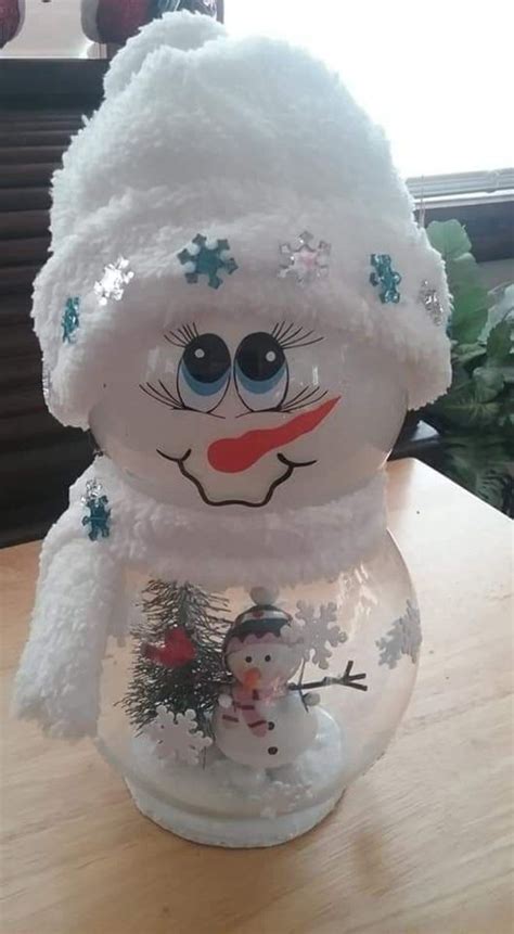 70 Adorable Diy Fishbowl Snowman Ideas Snowman Crafts Diy Holiday