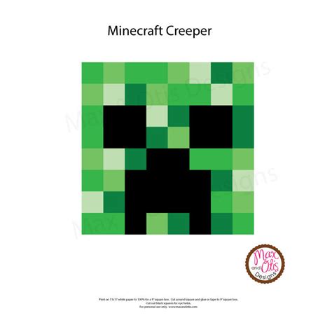 Minecraft Creeper Printable Box Head Max And Otis Designs