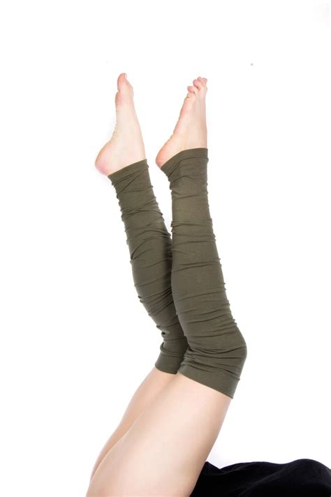 Olive Leg Warmers Extra Long Leg Warmers Women Thigh High Etsy