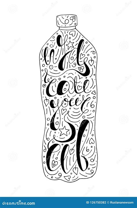 Black And White Hydrate Yourself Typography Poster Monochrome Vector