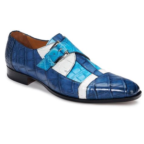 Hand Painted Caribbean Blue And White Alligator Shoes Mauri 4841