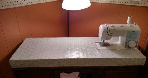 This diy sewing machine table is a modification of ana white's craft table, and the builder uses solid pine and. My DIY sewing machine extension table custom fit to my machine. Cost $30. | Sewing Ideas ...