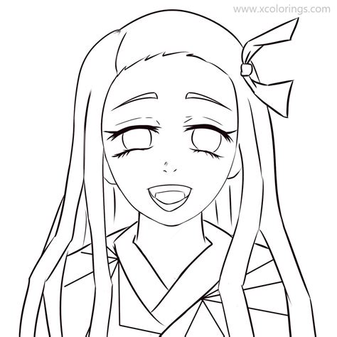 Printable Coloring Nezuko Coloring Pages