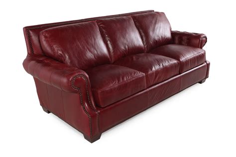Usa Leather Marsala Red Sofa Mathis Brothers Furniture