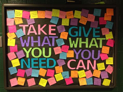 Take What You Need And Give What You Can Bulletin Board Reslife