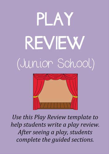 Access the answers to hundreds of business ethics questions that are explained in a way that's easy for you to. THEATRE REVIEW TEMPLATE (Junior School) by drama-trunk - Teaching Resources - Tes