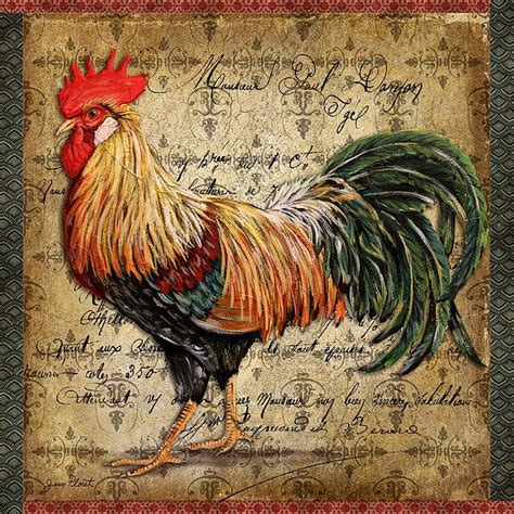 Proud Rooster C Poster By Jean Plout Rooster Rooster Painting