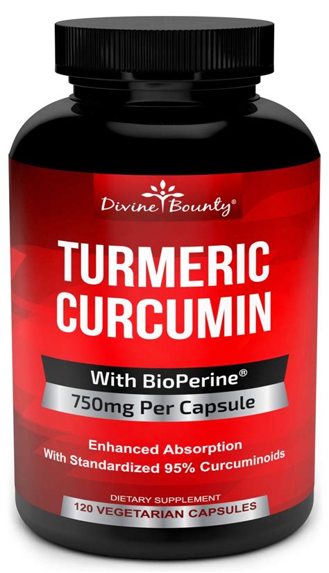 Turmeric Curcumin With BioPerine Black Pepper Extract 750mg Per