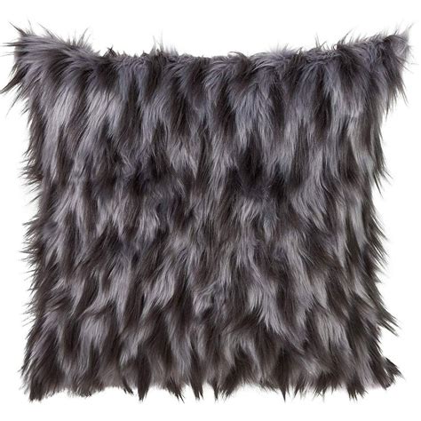 Glam Faux Fur Decorative Throw Pillow With Down Filled Insert 18 X 18 Inch Black