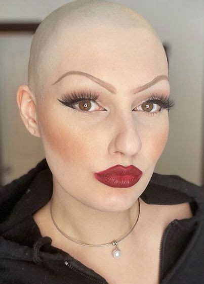 Pin By David Connelly On Bald Women W Magnificent Eyebrows Shaved Head Women Bald Head Women
