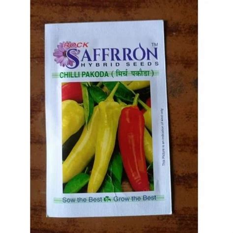 Rock Saffrron Hybrid Chilli Pakoda Seeds Packaging Type Packet