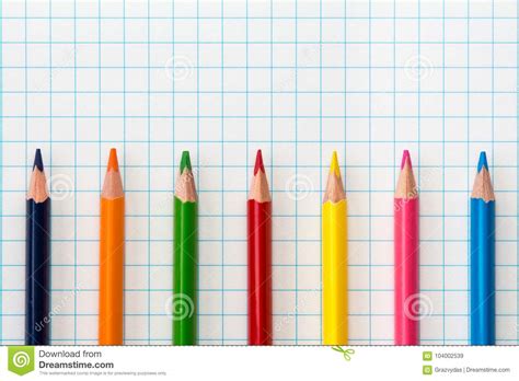 Square Paper Sheet And Colored Pencils Stock Image Image Of Write