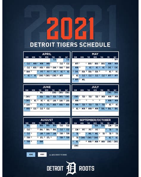 Detroit Tigers Schedule 2021 22 Printable Pdf Printable Schedule