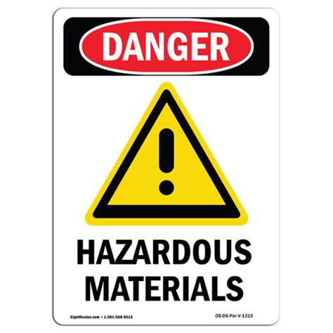 Signmission Osha Danger Hazardous Materials Sign Wayfair