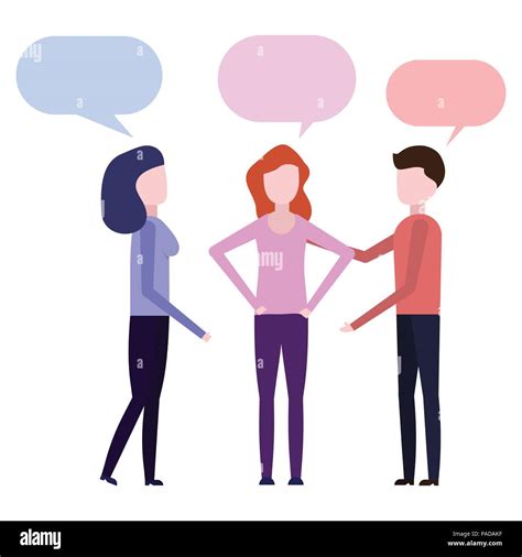 Conversation Between Three Peoples On A White Background Stock Vector