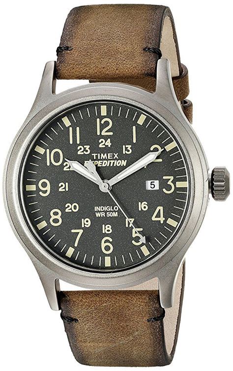 Timex Expedition Scout Color Brown Gray Timex Leather Brown Watches