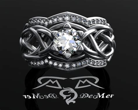 Unique Celtic Knotwork Elvish Engagement Ring 100 Cttw Heavy