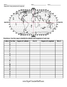 Kids can cut out the seven continents and place them on the globe. Latitude and Longitude Worksheet & Answer Key by Super Teacher Stuff