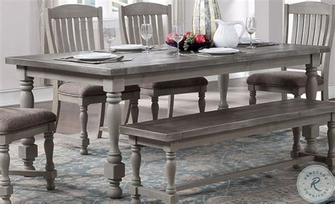 Lorraine Distressed Gray Rectangular Dining Table From Avalon Furniture