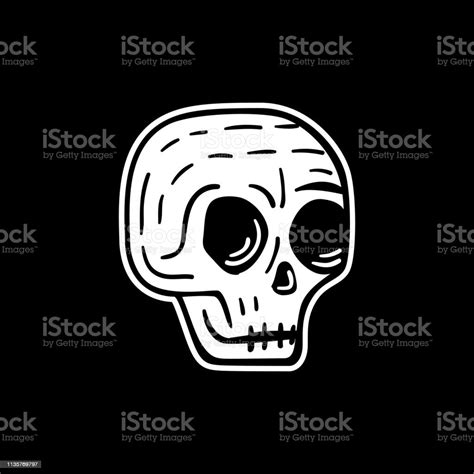 Sign Funny Skull With Eyes Stock Illustration Download Image Now