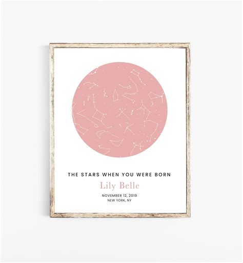 Personalized Baby Birth Star Map Print Personalized Baby Birth
