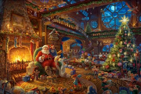 Santa Claus Paintings And Wall Art Thomas Kinkade Carmel Monterey