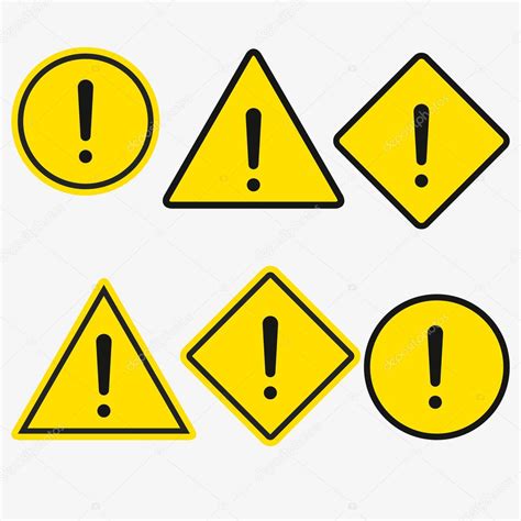 Set Of Caution Icons Caution Sign Vector Stock Vector Kasheev