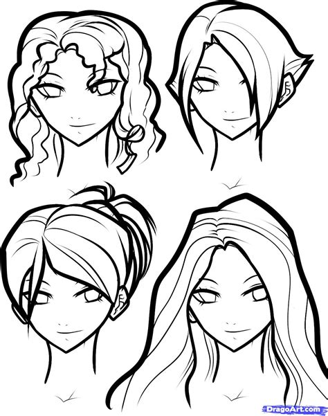 How To Draw Cartoon Hair Female