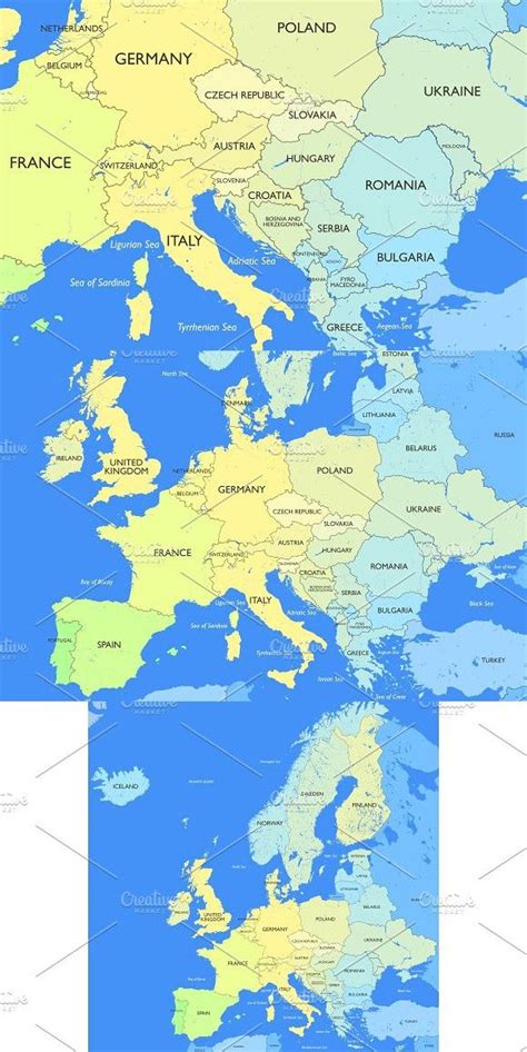 Digital Modern Map Of Europe Printable Download Large