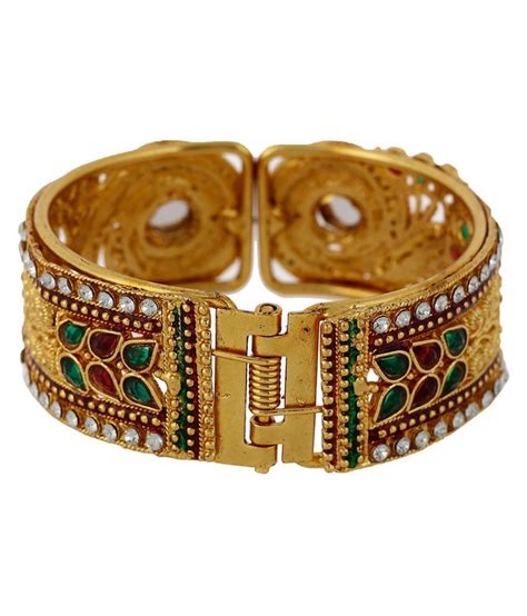 Zeneme Antique Style Gold Plated Kada Bangle Jewellery For Women