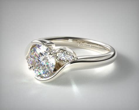 Instead of abandoning her, the boy remains at her side. Modern Leaf Bypass Engagement Ring | 14K White Gold | 17181W14