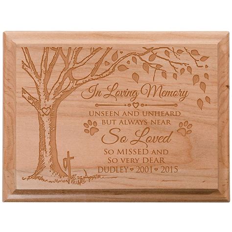 Custom Engraved Wooden Pet Memorial Wall Plaque In Loving Memory 6x8