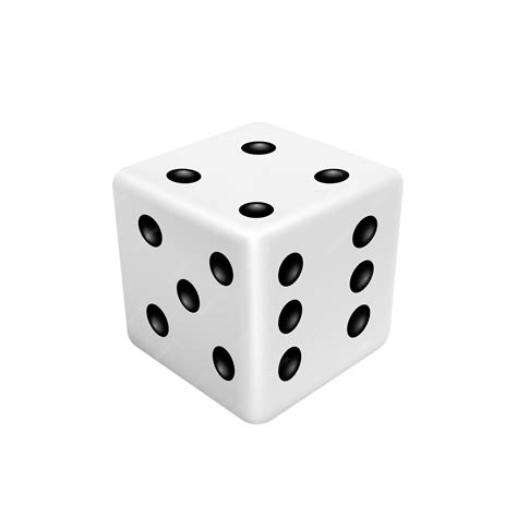 Juego De Dados Con Cubo Blanco Y Puntos Negros Objeto De Juego Realista