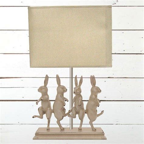 Dancing Rabbits Lamp Antique Farmhouse Bunny Lamp Lamp