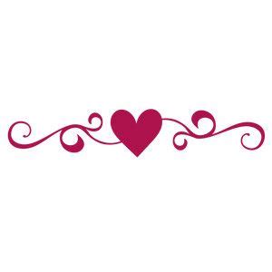 Silhouette Design Store Simple Flourish Heart Border Heart Drawing