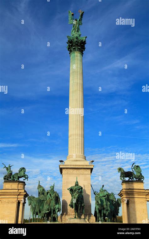 Hungary Budapest Heroes Square Millennium Monument Stock Photo Alamy