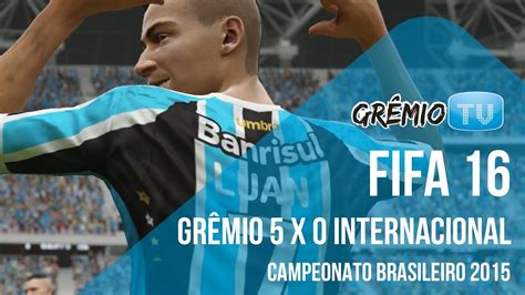 Grêmio fixtures tab is showing last 100 football matches with statistics and win/draw/lose icons. FIFA 16 Grêmio 5x0 Internacional l GrêmioTV - YouTube