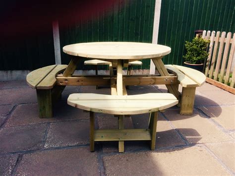 Westwood Round Picnic Table Garden Furniture For Adults Pt105