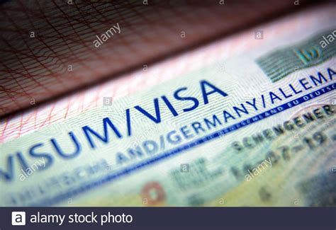 Visa Stamp In Passport Close Up German Visitor Visa At Border Control