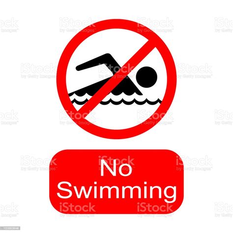 No Swimming Allowed Sign Or Symbol Vector Design Isolated On White