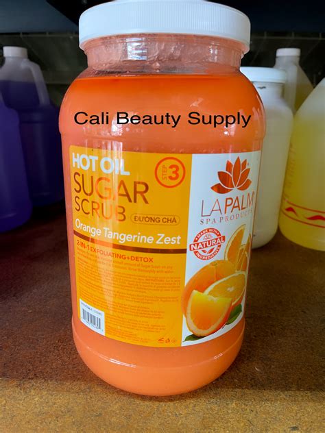 La Palm Hot Oil Sugar Scrub Orange Tangerine Gallon Cali Beauty